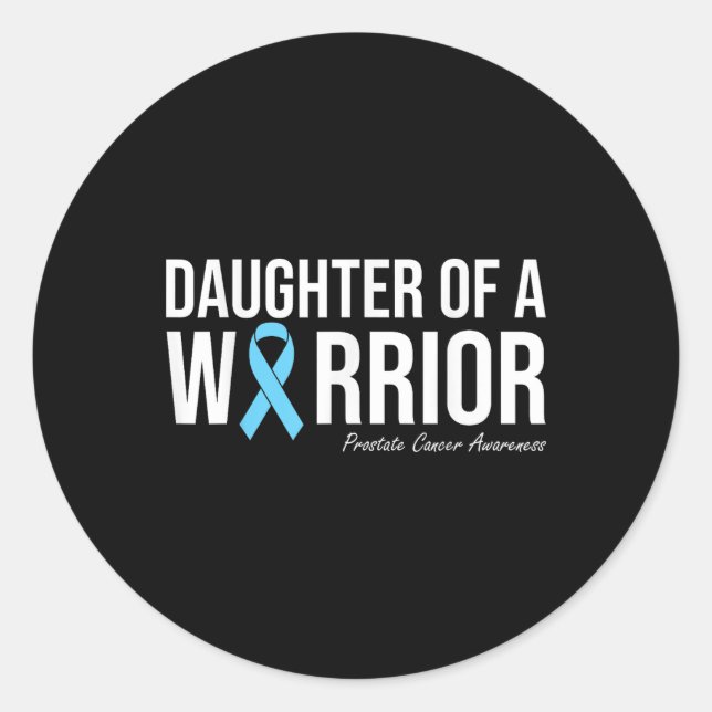 Family Prostate Cancer Awareness Light Blue Daught Classic Round Sticker (Front)