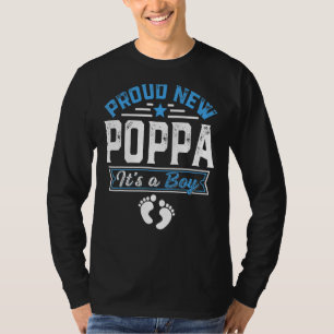 Family Proud New Poppa It's A Boy Gender Reveal T-Shirt