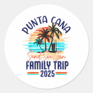 Family Punta Cana Vacation 2025 Summer Vacation Ma Classic Round Sticker