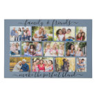Family Quote 12 Photo Collage Blue Masonry Grid
