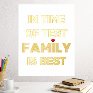 Family quote and red heart white gold  foil prints