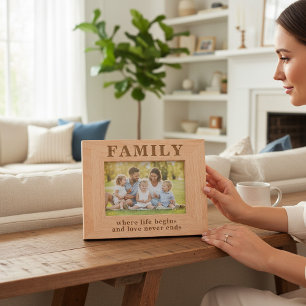 Family Quote Modern Typography Photo Gift Etched Frames