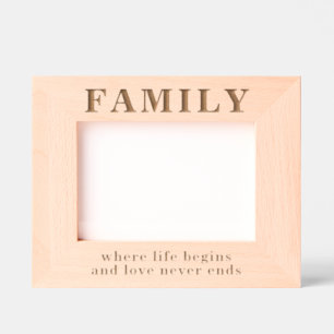 Family Quote Simple Modern Typography Etched Frames