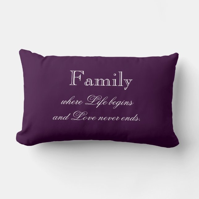 Family Quote Throw Pillow (Front)