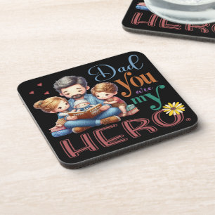 Family Reading Time Dad You Are My Hero Coaster