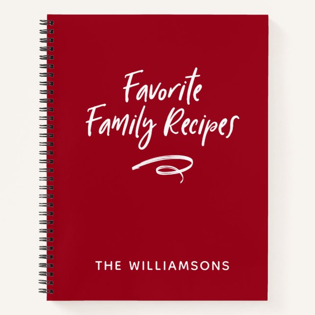 Family Recipe Book Cookbook  (Front)
