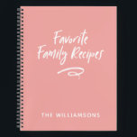 Family Recipe Book Cookbook<br><div class="desc">A simple modern blush pink family recipe book. A perfect place to store all your cherished family recipes. It makes a wonderful gift for a chef,  or someone who loves to cook. Comes in a variety of colours. Designed for you by Blackberry Boulevard.</div>