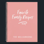 Family Recipe Book Cookbook<br><div class="desc">A simple modern blush pink family recipe book. A perfect place to store all your cherished family recipes. It makes a wonderful gift for a chef,  or someone who loves to cook. Comes in a variety of colours. Designed for you by Blackberry Boulevard.</div>