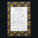 Family Recipe Heirloom Sunflower Rustic  Tea Towel<br><div class="desc">Keepsake family recipe tea towel. Share uncle Jim's chilli recipe or great aunt Aggie's all time favourite thanksgiving casserole dish. Elegant and simple template design can easily be adjusted to share your family recipes as mother's day, birthday, or Christmas gifts. Custom family name with initials. Colours can be changed. Great...</div>