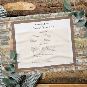 Family Recipe Keepsake Apartment Pattern Tea Towel