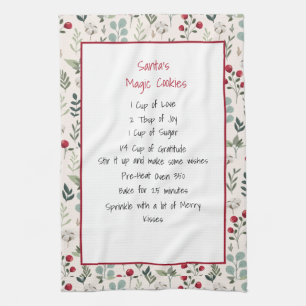 Family Recipe Keepsake Christmas  Tea Towel