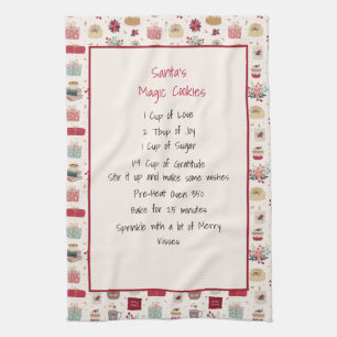 Family Recipe Keepsake Christmas  Tea Towel