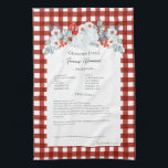 Family Recipe Keepsake Heirloom Christmas Floral Tea Towel<br><div class="desc">Keepsake family recipe tea towel. Share uncle Jim's chilli recipe or great aunt Aggie's all time favourite thanksgiving casserole dish. Elegant and simple template design can easily be adjusted to share your family recipes as mother's day, birthday, or Christmas gifts. Custom family name with initials. Colours can be changed. Great...</div>