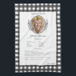 Family Recipe Keepsake Photo Gingham Kitchen Towel<br><div class="desc">Keepsake family recipe tea towel. Share uncle Jim's chilli recipe or great aunt Aggie's all time favourite thanksgiving casserole dish. Elegant and simple template design can easily be adjusted to share your family recipes as mother's day, birthday, or Christmas gifts. Custom family name with initials. Colours can be changed. Great...</div>