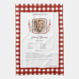 Family Recipe Keepsake Square Photo  Tea Towel