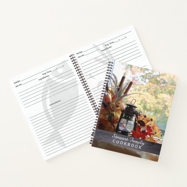 Family Recipes Custom Country Kitchen Cookbook Notebook (Inside)