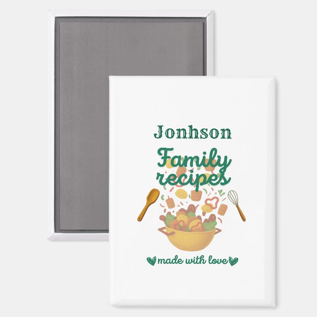 Family Recipes Kitchen Magnet (Front/Back)