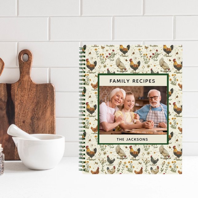 family recipes photo farmhouse roosters hens notebook (Creator Uploaded)