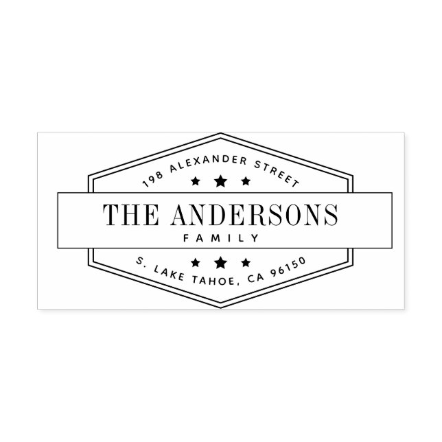 Family return address self-inking stamp (Design)