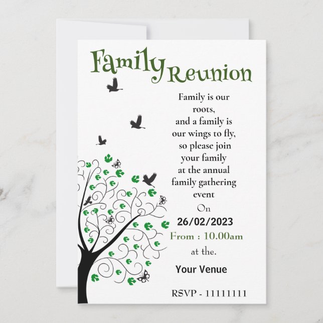 Family Reuion  Invitation (Front)