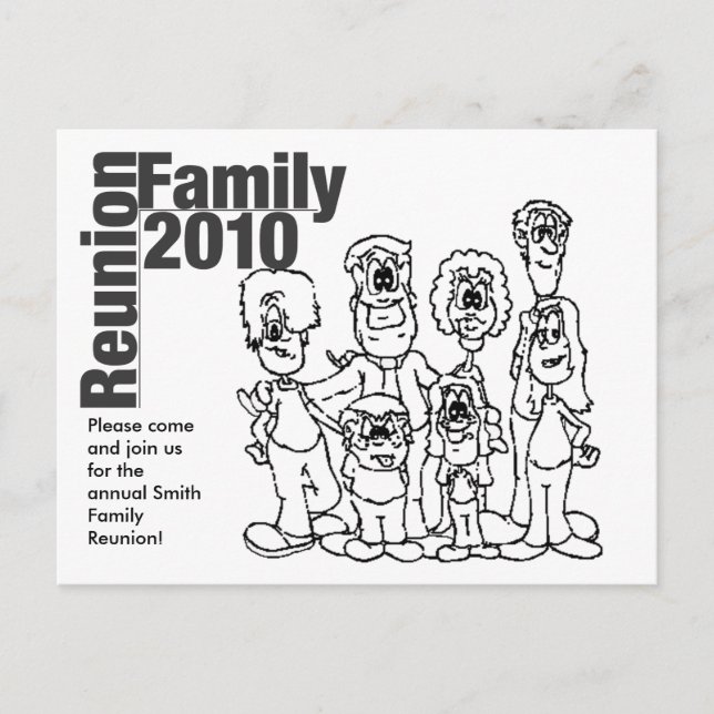Family Reunion 2010 Colouring Invite (Front)