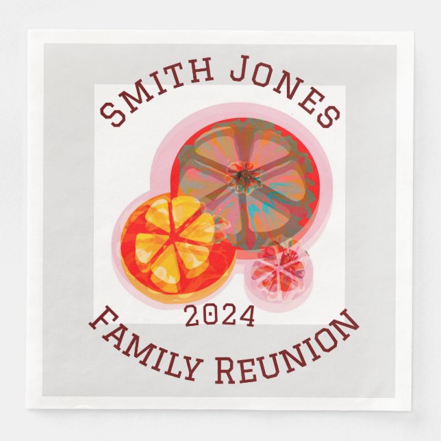Family reunion 2024 fun extended paper din napkin (Front)