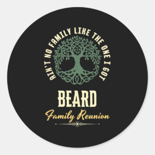 Family Reunion 2025 Matching Design - Beard  Classic Round Sticker