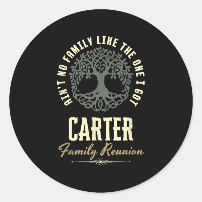 Family Reunion 2025 Matching Design - Carter  Classic Round Sticker (Front)