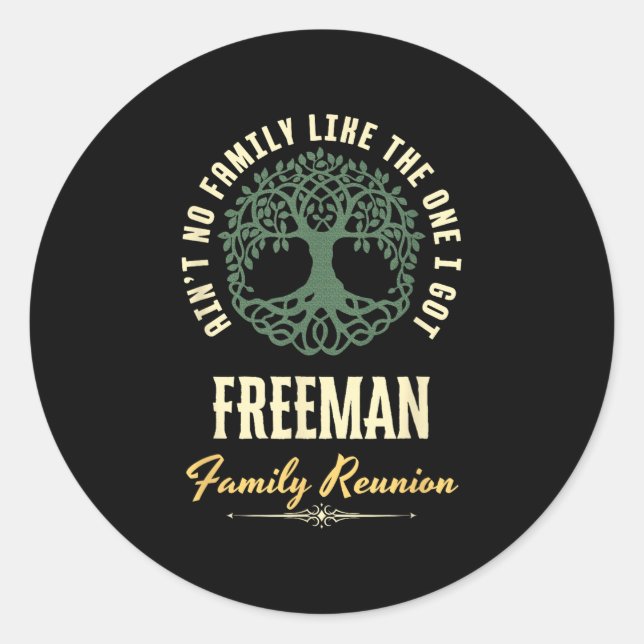 Family Reunion 2025 Matching Design - Freeman  Classic Round Sticker (Front)