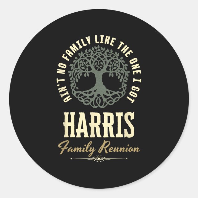 Family Reunion 2025 Matching Design - Harris  Classic Round Sticker (Front)