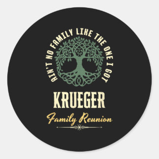 Family Reunion 2025 Matching Design - Krueger  Classic Round Sticker
