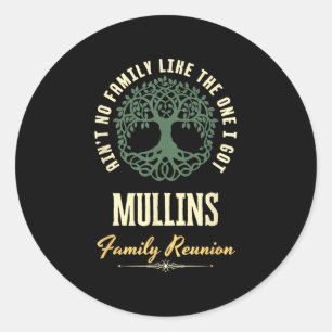 Family Reunion 2025 Matching Design - Mullins  Classic Round Sticker