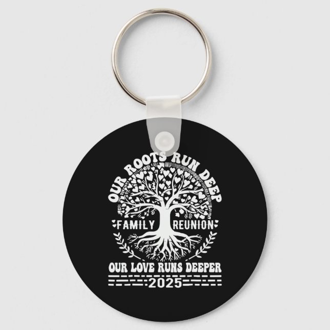 Family Reunion 2025 Our Roots Run Deep Our Love Ru Key Ring (Front)