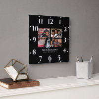 Family Reunion 3 Section Photo Collage Black Frame