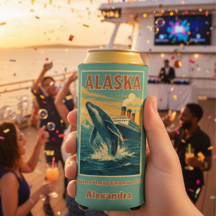 Family Reunion Alaska Whale Cruise Seltzer Can Cooler