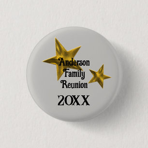 Family Reunion Announcement Gold Star Annual Event 3 Cm Round Badge