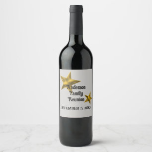 Family Reunion Announcement Gold Star Reserve Date Wine Label