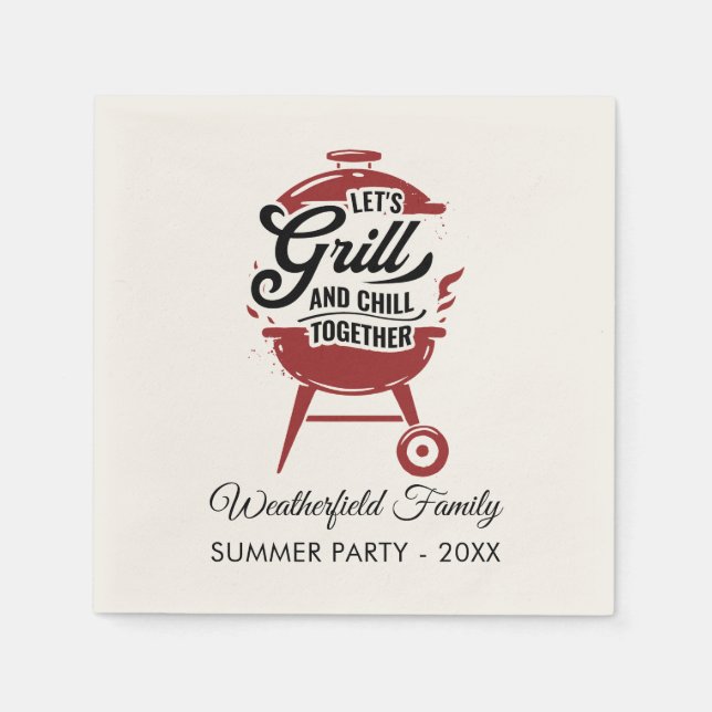 Family Reunion Annual BBQ Summer Party Custom Napkin (Front)