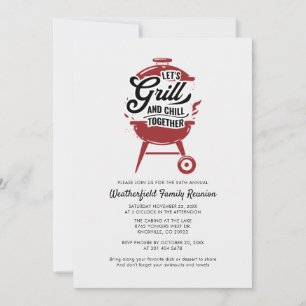 Family Reunion Annual BBQ Summer Party Lets Grill Invitation