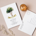 Family Reunion Annual Gathering Announcement Postcard<br><div class="desc">Featuring a watercolor tree, this cute minimalist family reunion save the date card template is easy to customise and ready to add your yearly family gathering details for this year's meeting. You can click the "Personalise" button to edit and change the background colour to match the theme for this year...</div>