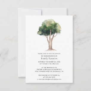 Family Reunion Annual Get Together Watercolor Tree Invitation