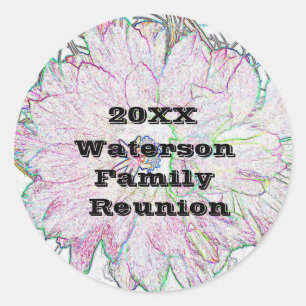 Family Reunion Artisitc Flower Pink Envelope Seal