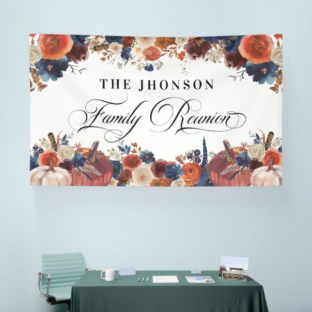 Family Reunion autumn fall pumpkins backdrop Banner (Tradeshow)