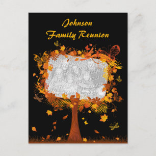 Family Reunion Autumn Tree Photo Frame Postcard
