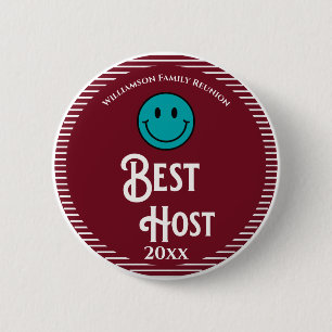 Family Reunion Award Best Host 6 Cm Round Badge