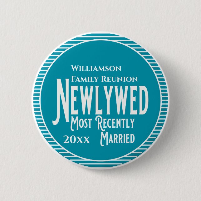 Family Reunion Award Newlywed Recently Married 6 Cm Round Badge (Front)