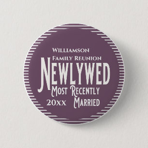 Family Reunion Award Purple Recently Married 6 Cm Round Badge