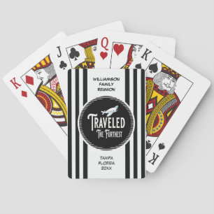 Family Reunion Award Travelled The Furthest Plane Playing Cards