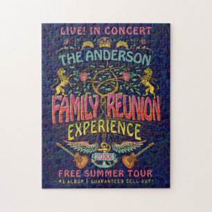 Family Reunion Band Retro 70s Concert Logo Name Jigsaw Puzzle