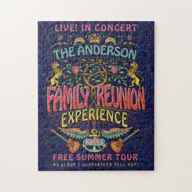Family Reunion Band Retro 70s Concert Logo Name Jigsaw Puzzle (Vertical)
